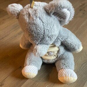 Douglas Baby Plumpie 14" Plush Elephant Gray Yellow Bird Lovey Comfy!